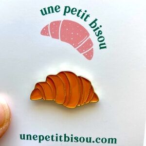 NEW Gold Croissant Enamel Parisian Pin Brooch